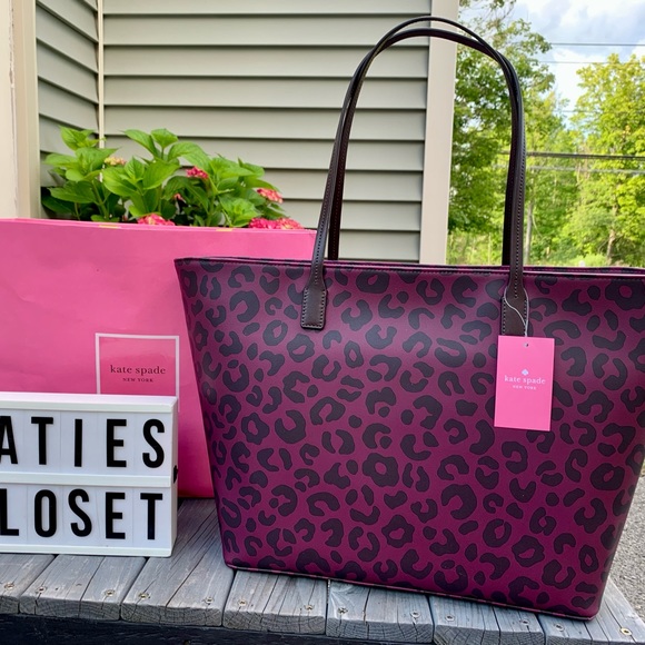 NWT ANIMAL PRINT KATE SPADE LARGE SHOULDER BAG - Picture 11 of 13